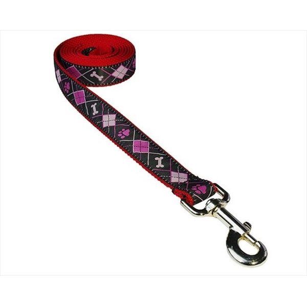 Sassy Dog Wear Sassy Dog Wear ARGYLE BLACK4-L 6 ft. Argyle Dog Leash; Black - Large ARGYLE BLACK4-L